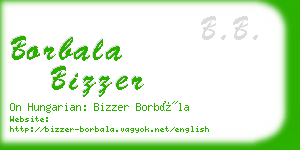 borbala bizzer business card